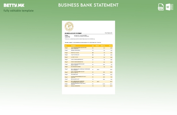 модерен стил на Banco Central de Боливија за претпријатие, шаблон за формат Word